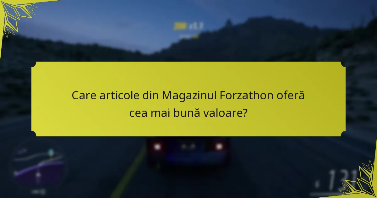Care articole din Magazinul Forzathon oferă cea mai bună valoare?