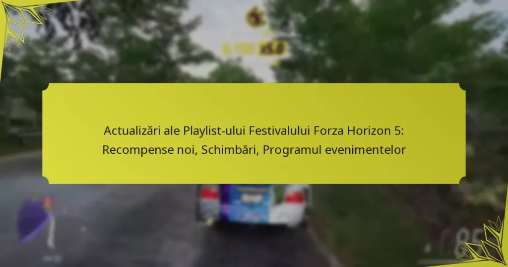 Actualizări ale Playlist-ului Festivalului Forza Horizon 5: Recompense noi, Schimbări, Programul evenimentelor