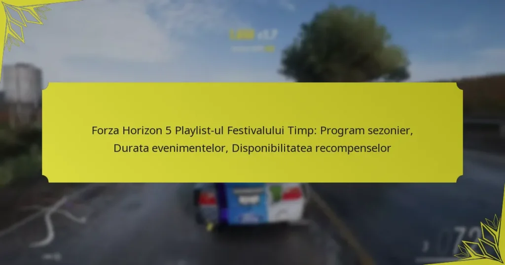 Forza Horizon 5 Playlist-ul Festivalului Timp: Program sezonier, Durata evenimentelor, Disponibilitatea recompenselor