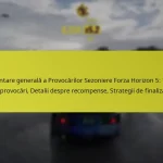 Prezentare generală a Provocărilor Sezoniere Forza Horizon 5: Tipuri de provocări, Detalii despre recompense, Strategii de finalizare